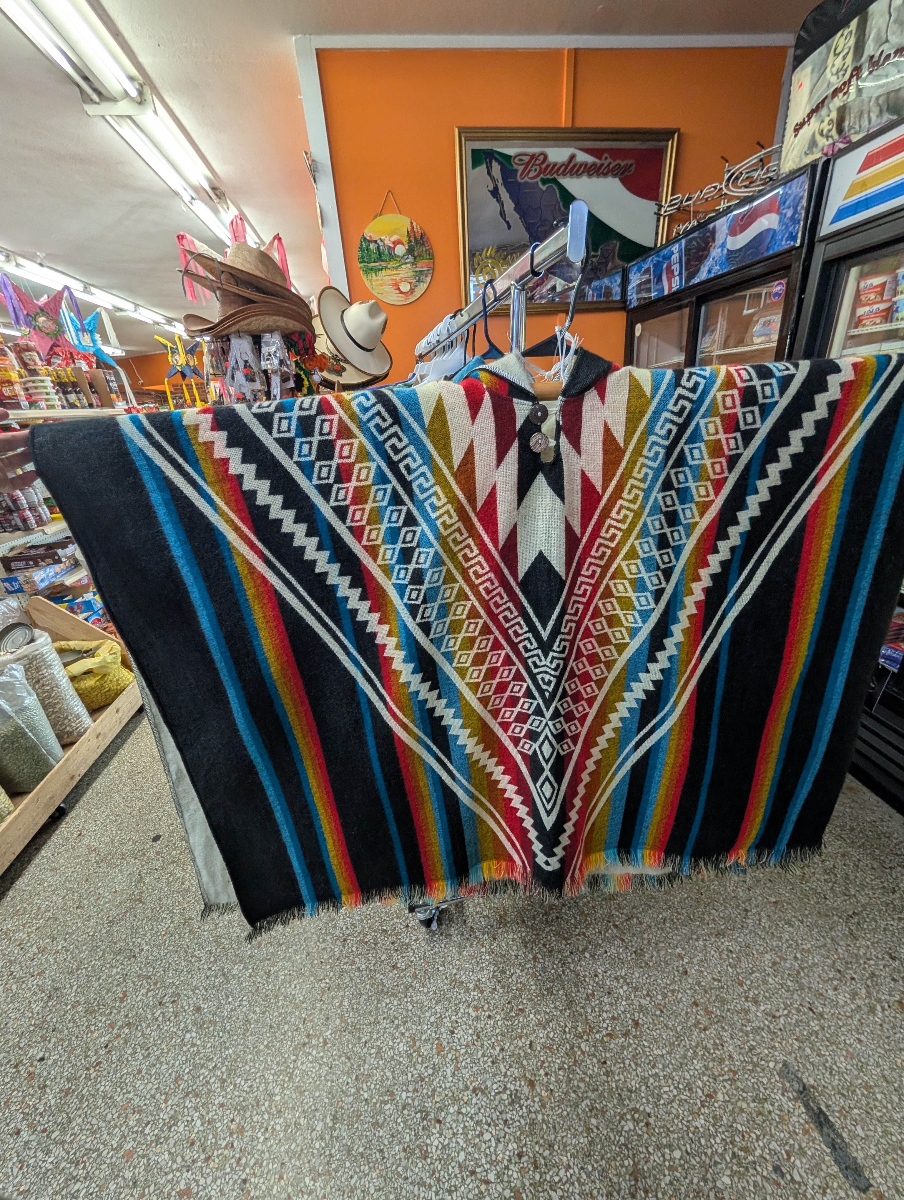 Geometric pattern ponchos