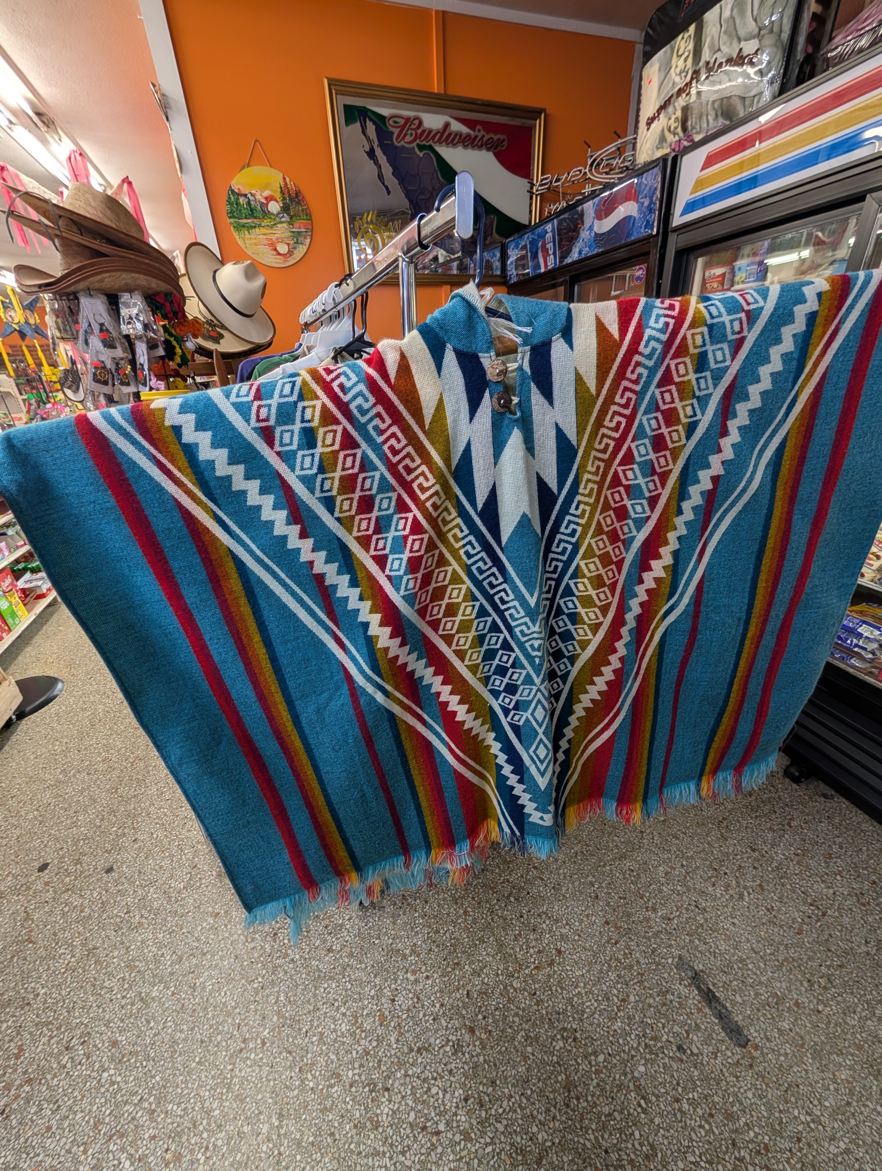 Geometric pattern poncho