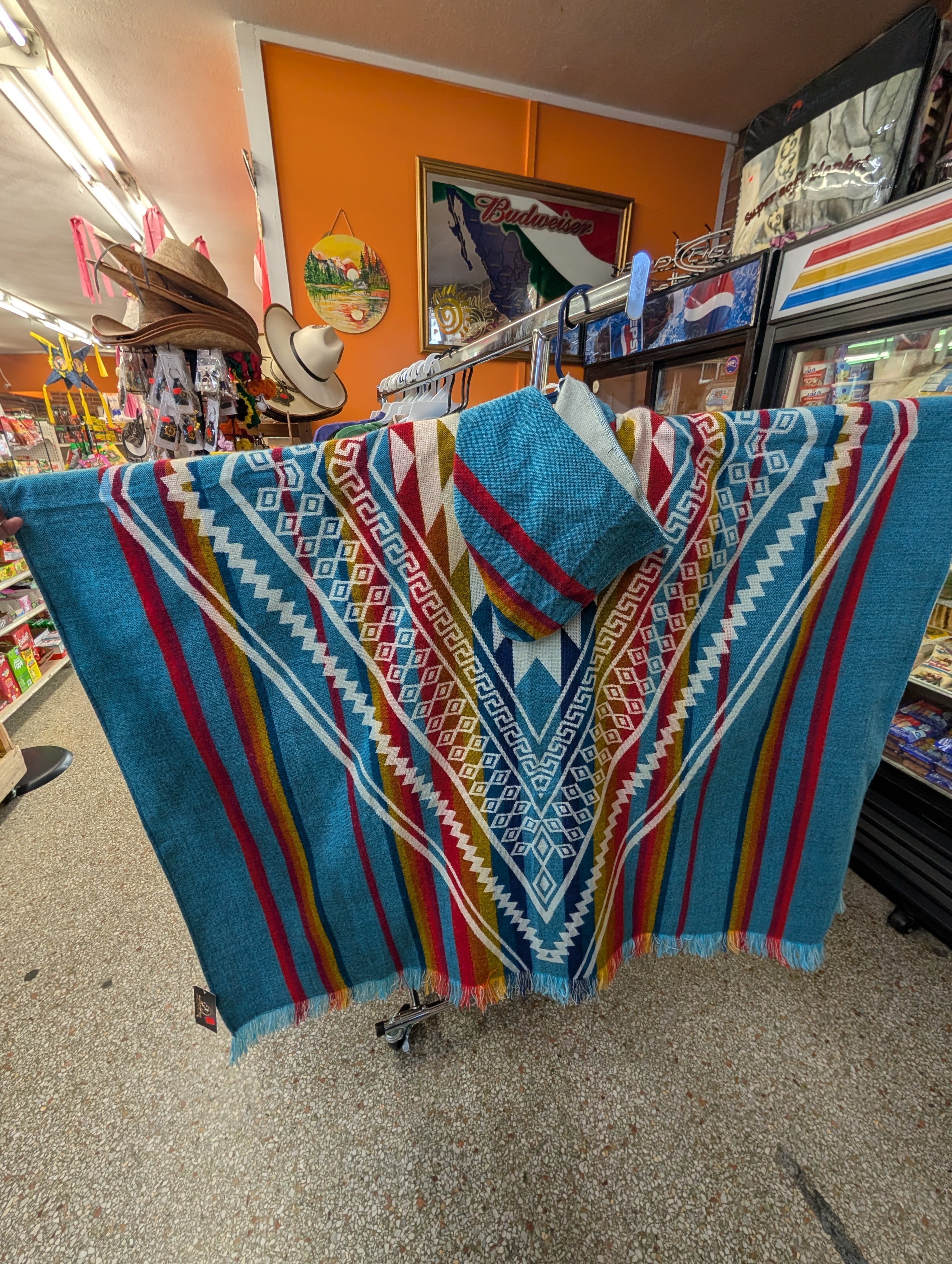 Geometric pattern poncho
