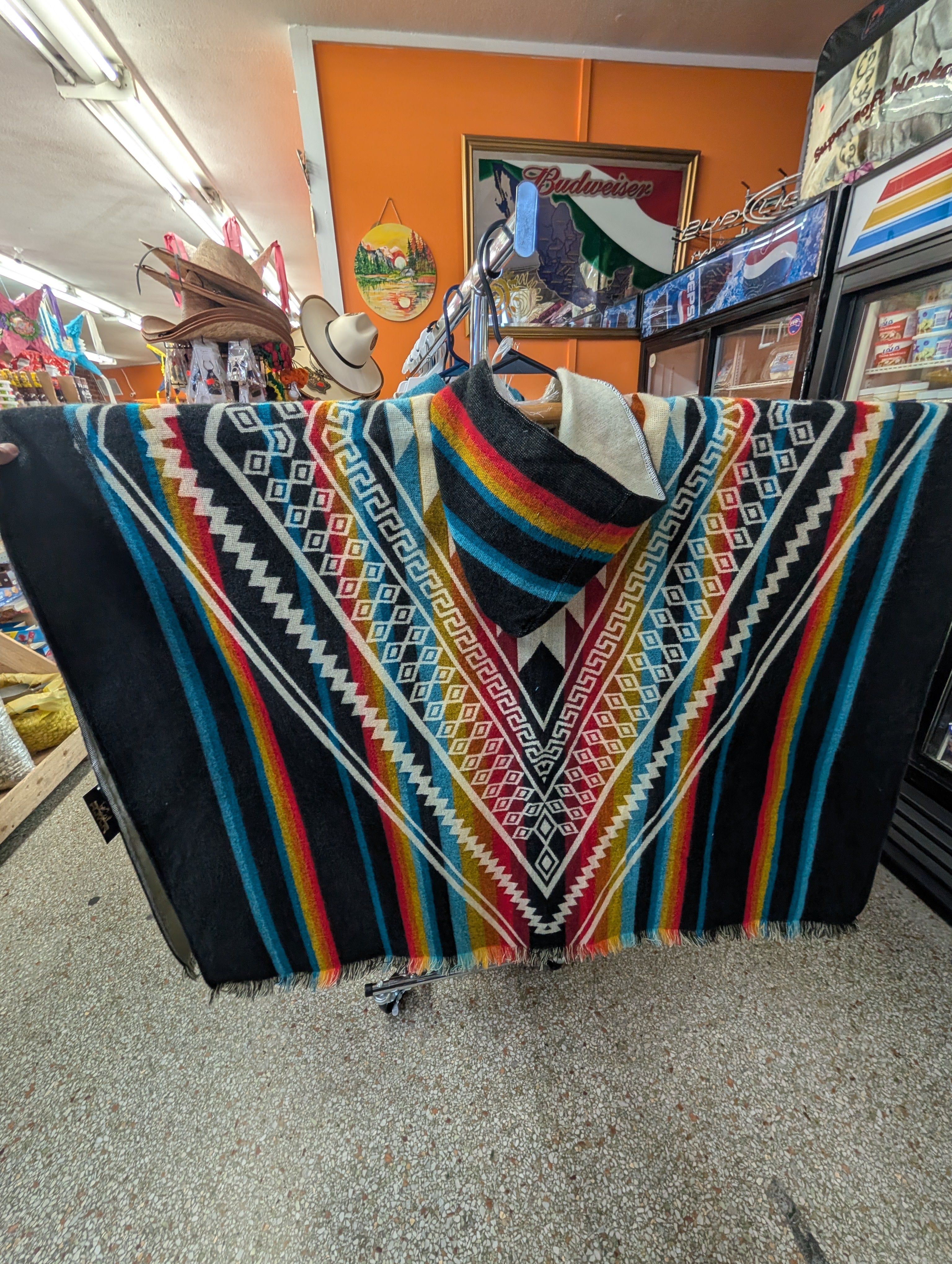 Geometric pattern ponchos
